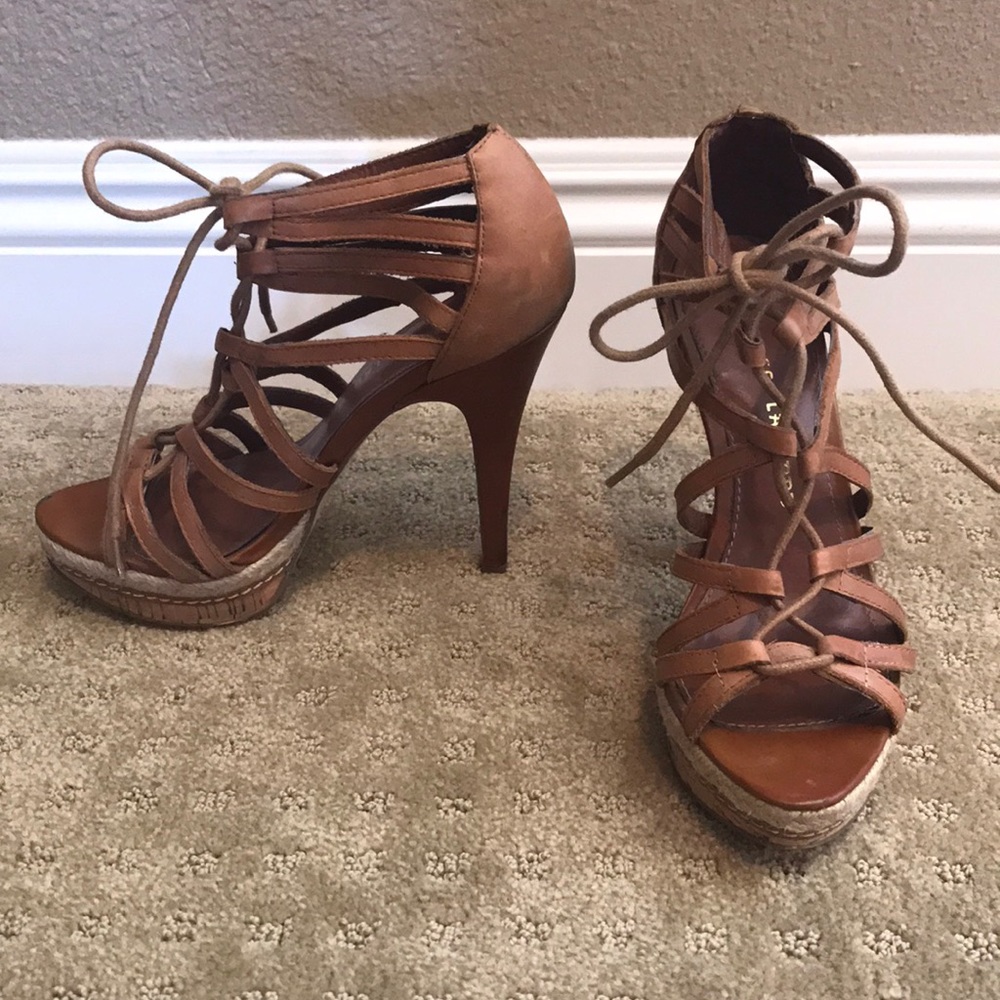Chinese laundry lace up heeled sandals